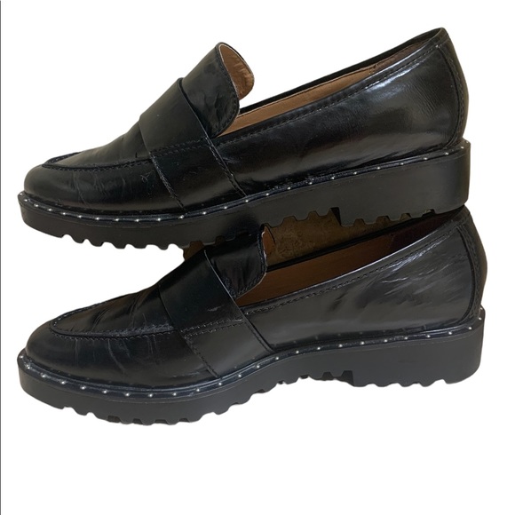 Halogen Patent Leather Studded Loafers